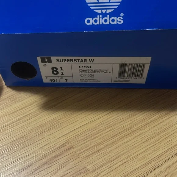 ADIDAS SUPERSTAR ORIGINALS WHITE WITH BLACK STRIPES - Picture 5 of 5